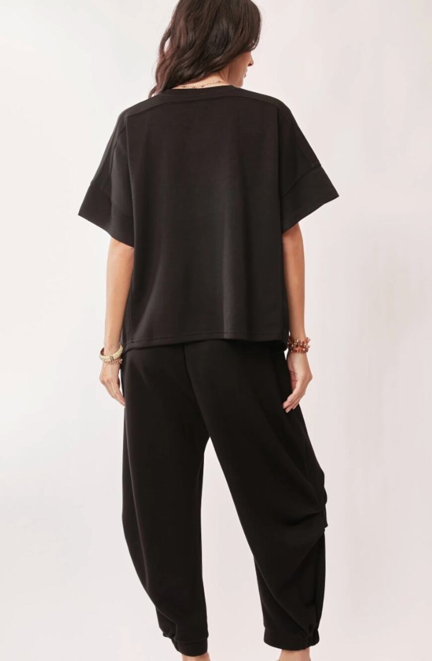 Davis & Dani Black 2 Pc Matching Set Size Small Flowy Pants & Top
